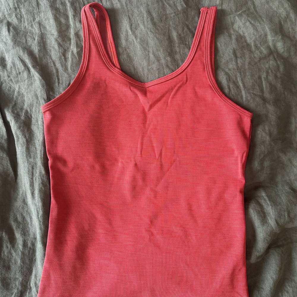 Fleo Red Ribbed Tank Top